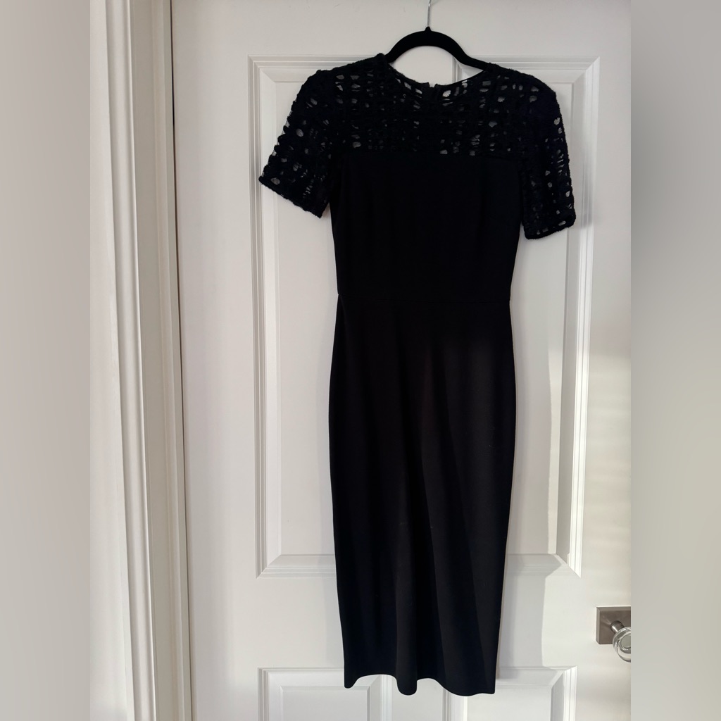 Jason Wu Black Lace-Yoke Midi Dress